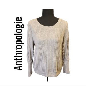 Anthropologie Sunday in Brooklyn Gray ribbed pullover Sweater sz medium